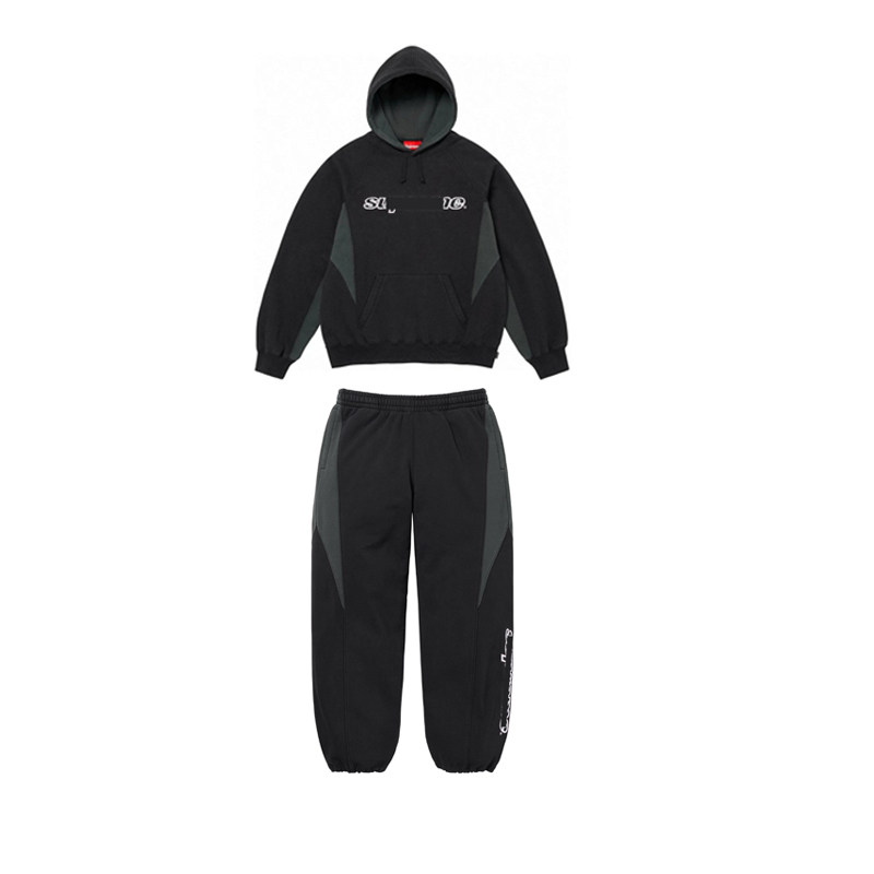 thumbnail for SUP FW24 DIVISION HOODED SWEATSHIRT PULLOVER SWEATSHIRT COLOR-BLOCK EMBROIDERED HOODIE PANTS