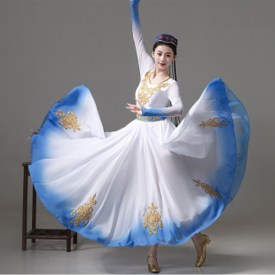 新疆维吾尔族舞蹈服装女维族服饰成人广场演出艺考练功大摆裙套装