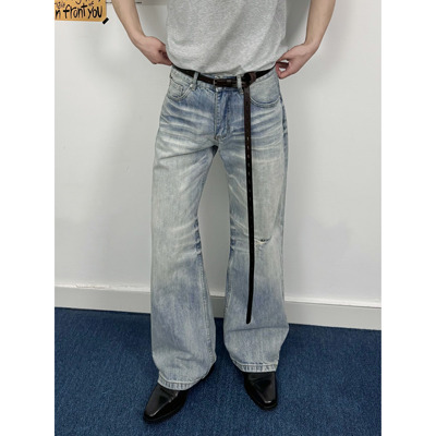 EVERMORE复古水洗牛仔裤春夏瘦高