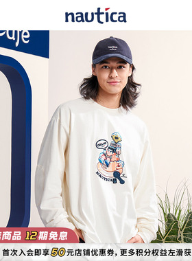 【联名系列】nautica白帆 x 爆尼膏印花中性长袖圆领T恤BGTW5401