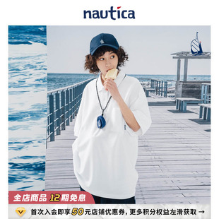 POLO 白帆日系无性别宽松纯色短袖 nautica KW2165 官方正品