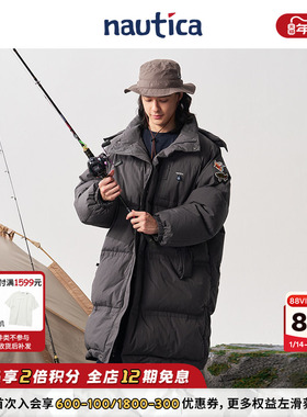 【官方正品】nautica白帆 日系中性户外路亚长款羽绒服JW4488