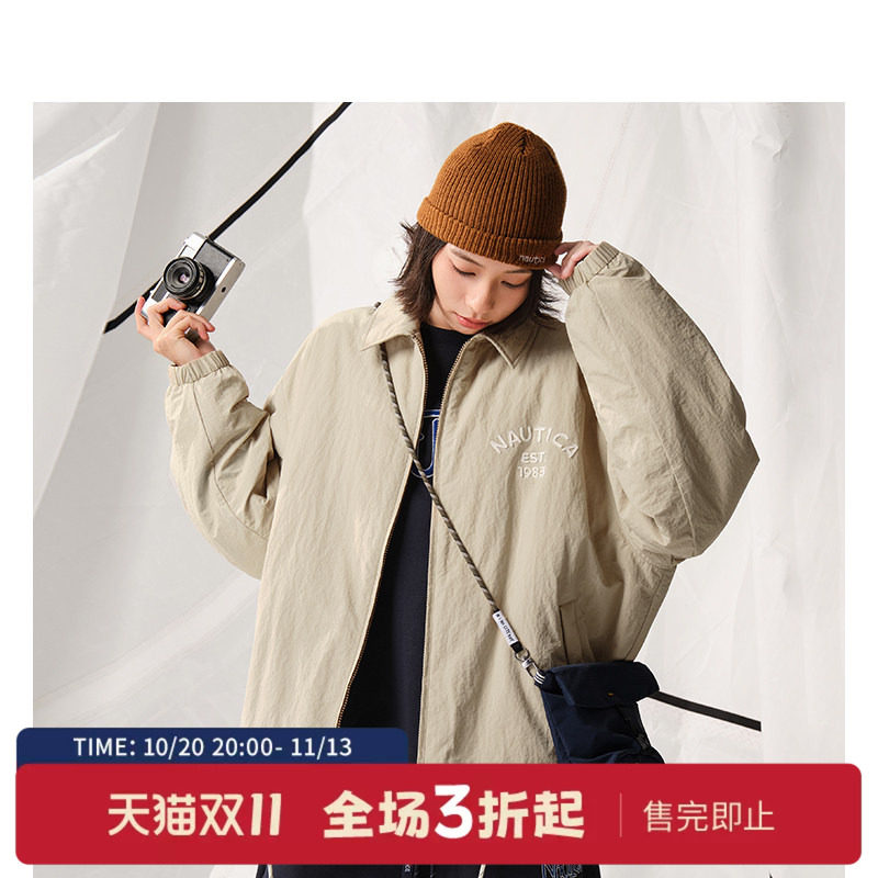 nauticawhitesail休闲翻领棉服