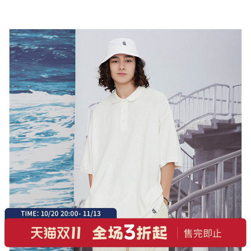 【官方】nautica whitesail日系无性别oversize短袖POLO衫
