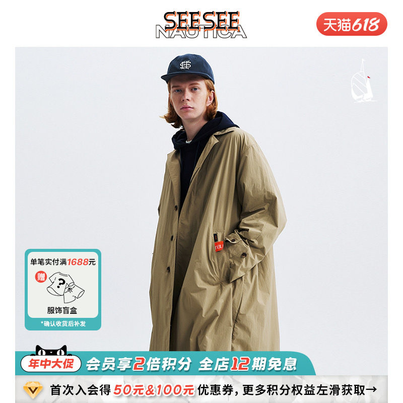【联名系列】nautica  × SEESEE联名日系中性中长款风衣