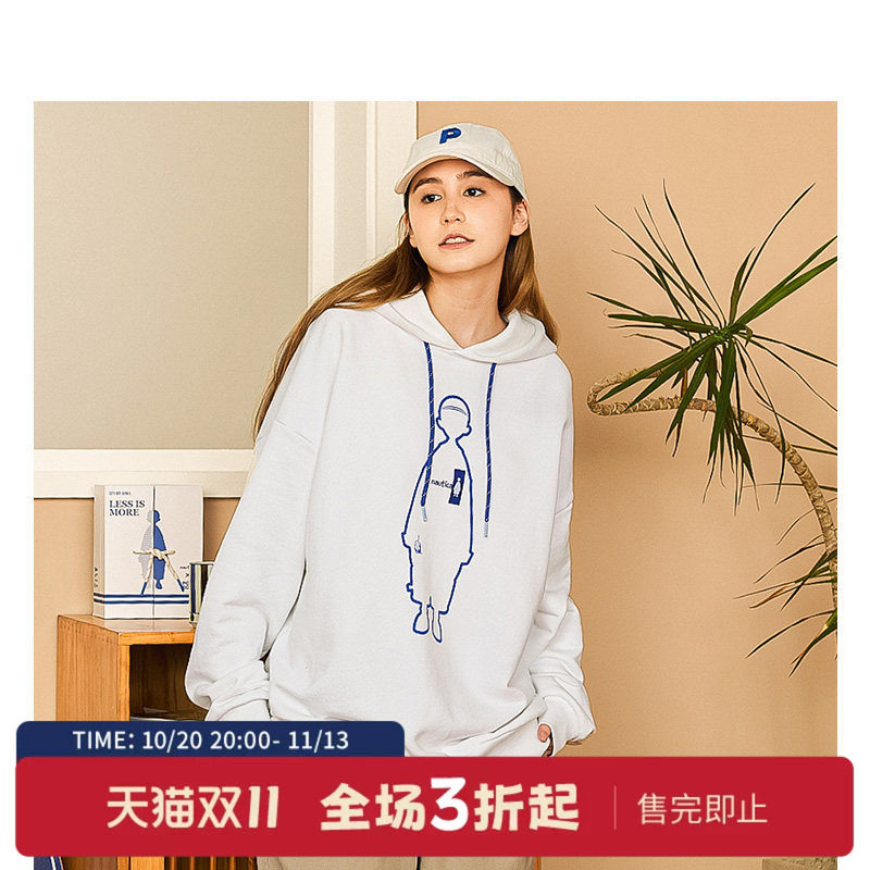 nautica white sail日系无性别连帽卫衣
