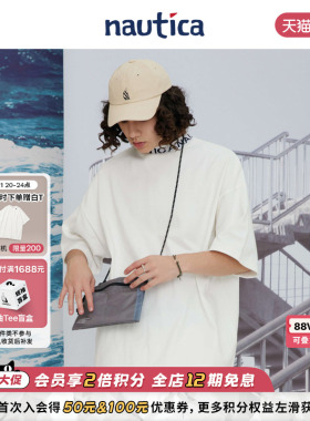 【官方正品】nautica whitesail日系无性别领口刺绣logo短袖T恤