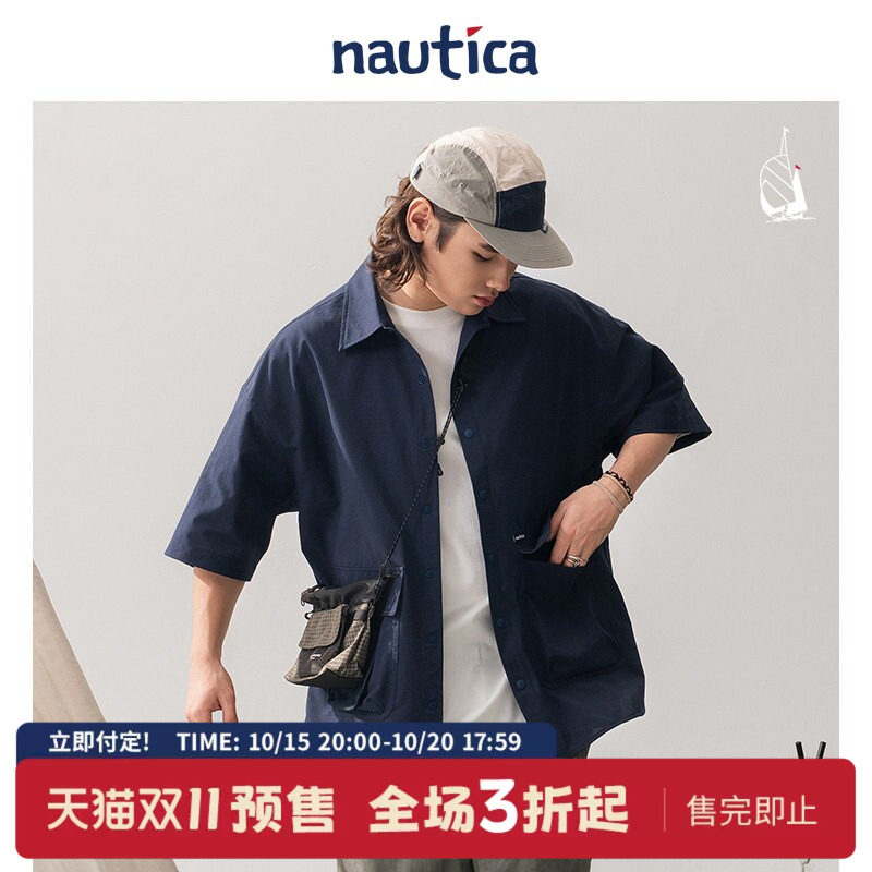 【双11预售】nautica whitesail 日系中性廓形户外工装风衬衫潮