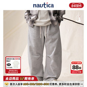 nautica 官方正品 白帆日系中性cityboy立体logo重磅弯刀裤