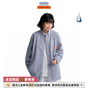 衬衫 nautica日系中性条纹长袖 汤本弘通监制 HYWW4121 官方正品