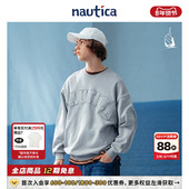 日系无性别logo廓形圆领卫衣KW3101 白帆 明星同款 nautica