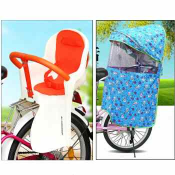 自行车后座椅大童儿童座椅后置带杆超软超大坐垫后面d的带后座架