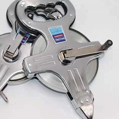 卷尺钢w尺钢架尺手提钢建筑工程测量30米50米100米插地