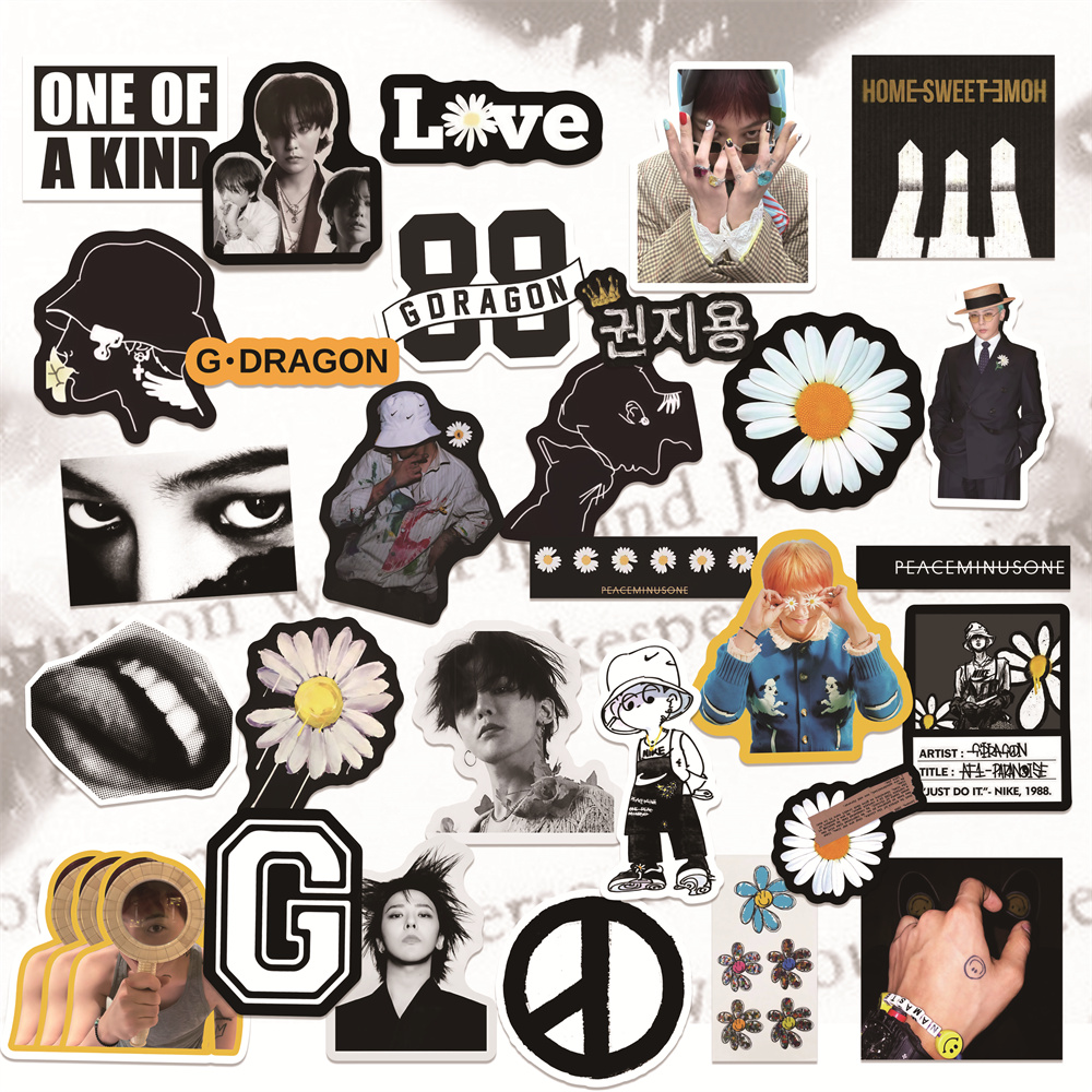 权志龙贴纸2025爱豆手账DIY手机壳装饰防水贴纸G-Dragon贴画