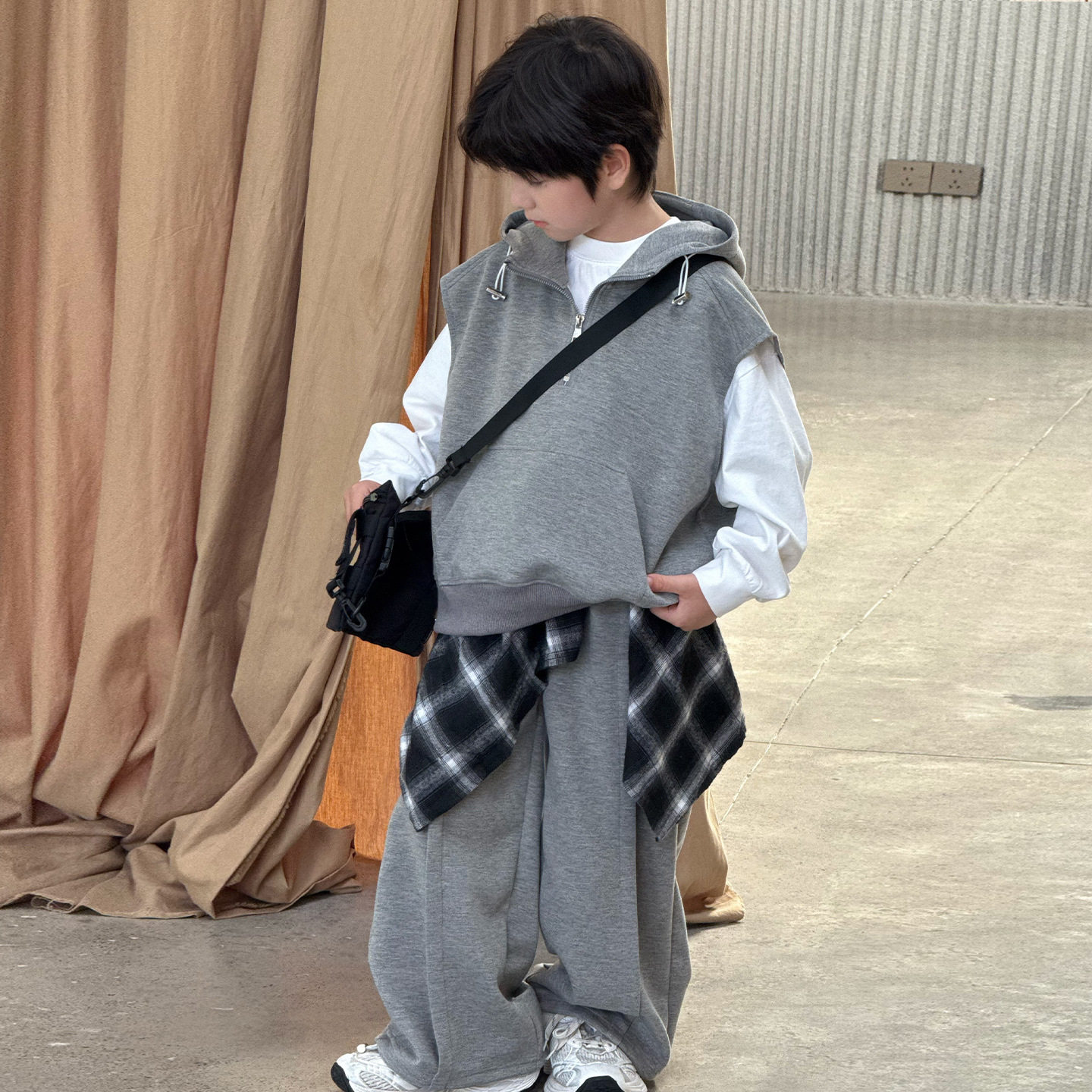 儿童装马甲三件套男童运动套装秋装2025新款男孩秋季休闲衣服12岁