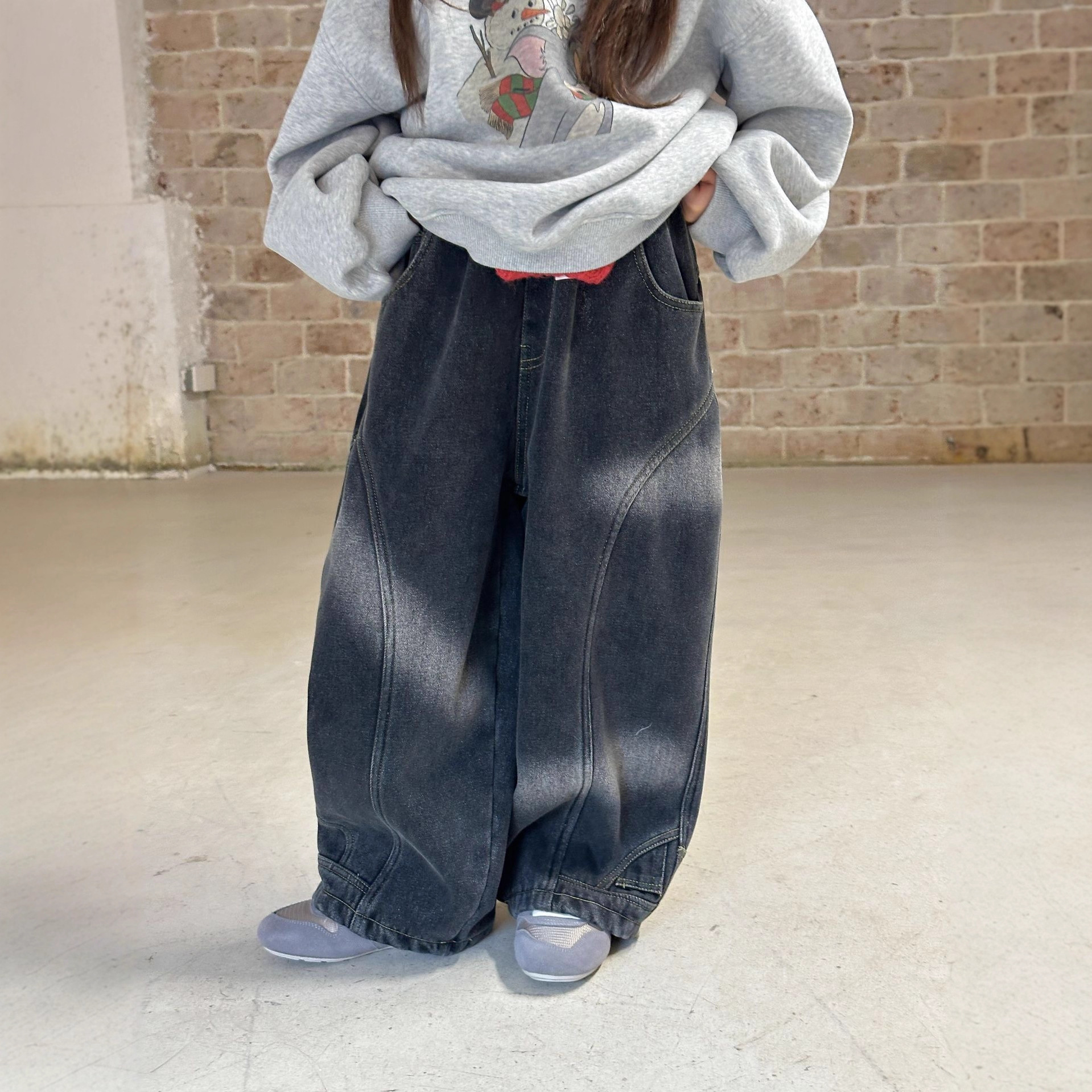 儿童加绒牛仔裤2025冬季新款男童设计款时尚百搭加厚保暖长裤潮酷