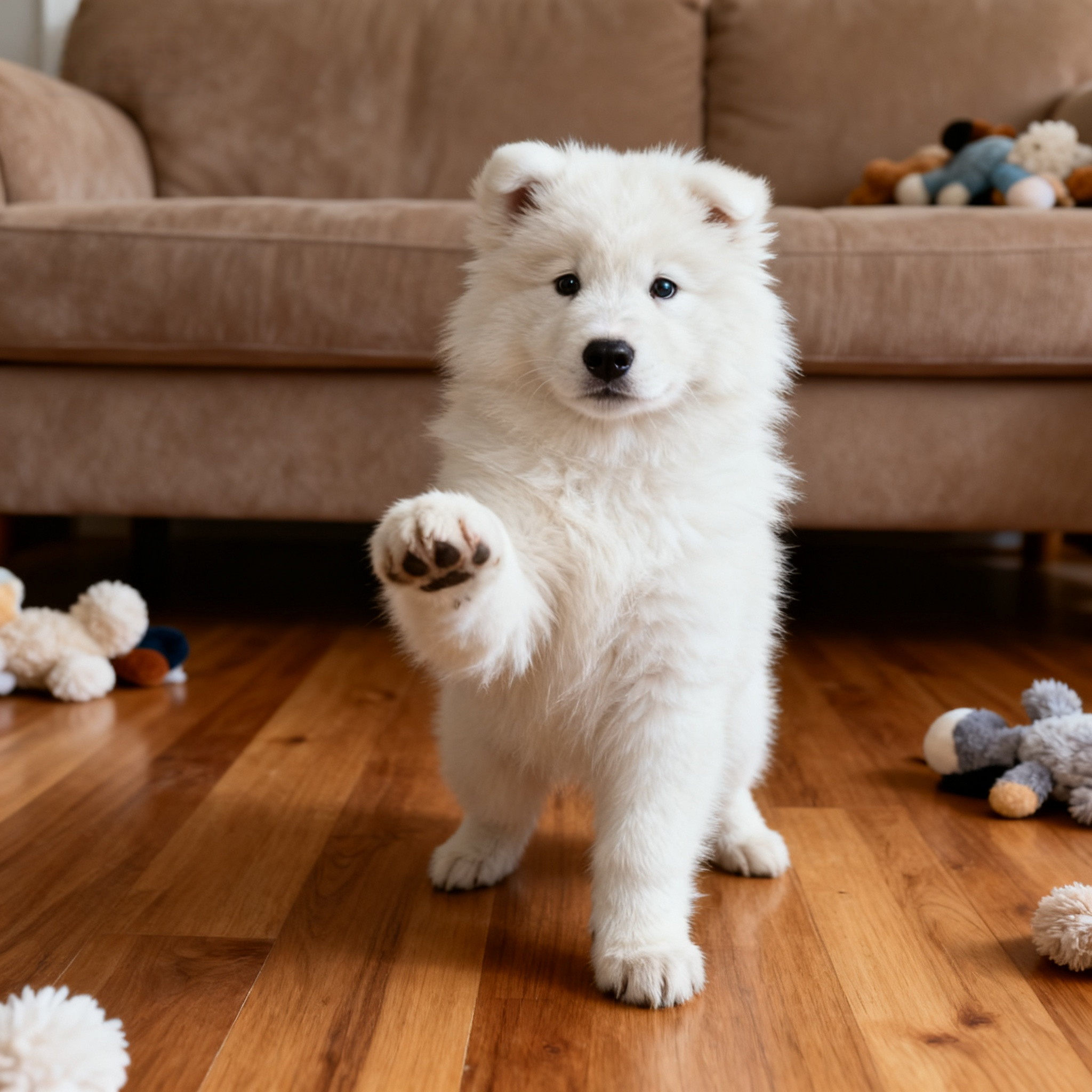 萨摩耶幼犬幼崽家养聪明微笑天使
