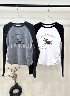 【over the rainbow正品】2026春新款卡通印花撞色长袖T恤63236