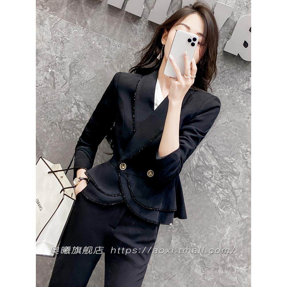 职业装女套装秋冬季新款三件套气质干练小西装高级感正装西服套裤