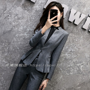 西装外套女秋冬女装前台接待职业套装气质职业正装工作服行政套装