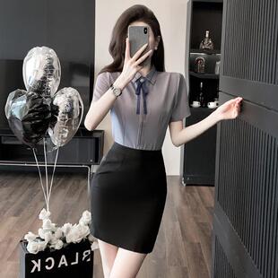 短袖衬衫女职业套装裙通勤2026新款夏季薄款高级感气质工作服正装