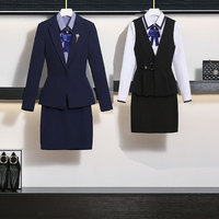 魅寇馨高端西裝套裝三件套女西服馬甲正裝物業(yè)售樓部客服工裝春秋