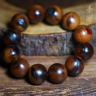 天然雷击木雷枣木手串雷焦雷纹手链宝珠念珠道珠男女木制佛珠手串