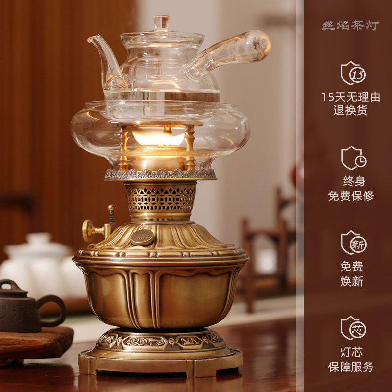 空气纯铜活火煮茶潮汕复古煤油灯图片