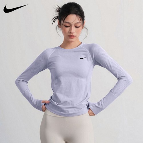 Nike耐克运动上衣女薄款修身显瘦速干透气健身t恤跑步训练瑜伽服
