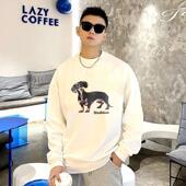 WE11DONE 上衣潮 长袖 KONNE秋冬新款 印花加绒圆领卫衣小众设计男款