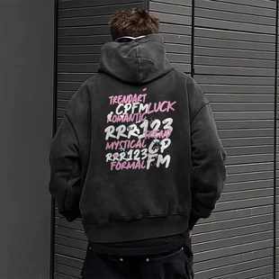RRR123 X CPFM美式复古街头百搭连帽卫衣男春秋重磅加绒上衣外套