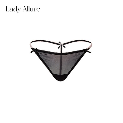 「LA」辣纯诱撩*约会心机细绳蕾丝花边性感蝴蝶结低腰丁字内裤女
