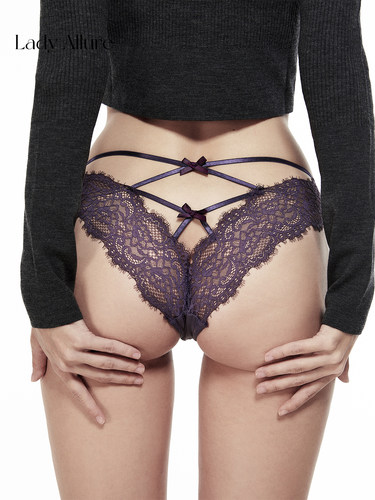 欧美交叉蕾丝蝴蝶结内裤
