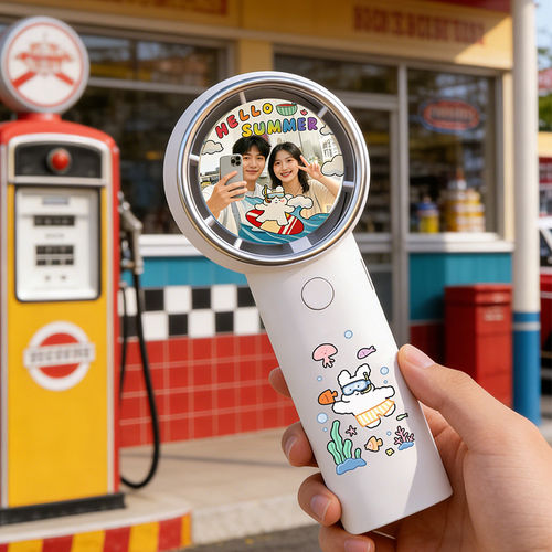 嘻哈镜小电扇礼品风扇USB充电便携高颜值夏季户外迷你手持可爱