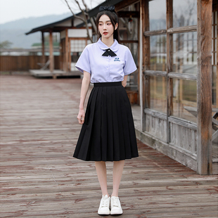 泰国校服泰式jk衬衫附中学院风制服秋长袖学生毕业运动会班服套装