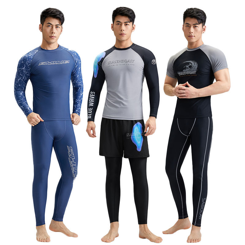 泳衣男士新款上衣防晒速干大码分体温泉泳衣泳裤男游泳套装