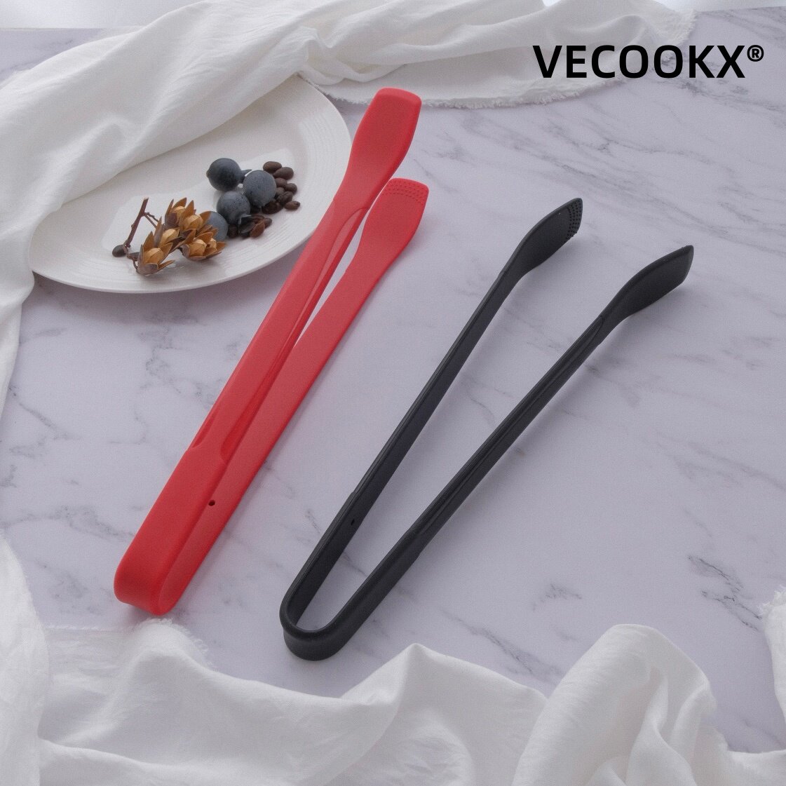 VECOOKX厚皮橙同款矽胶夹子牛排夹长版食品夹子耐高温厨房烘焙夹