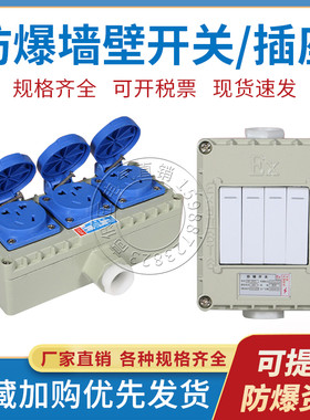 防爆墙壁开关三五孔明装暗装单双控86型220V10A工业照明墙壁插座