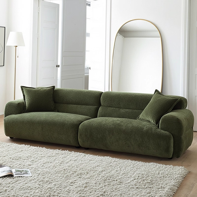 山谷沙发雪尼尔法式复古风现代简约直排客厅小户型可拆洗布艺沙发