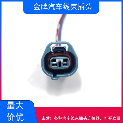 适用江淮格尔发前杠雾灯插头尾插线连接线线束对插接头连接器2P