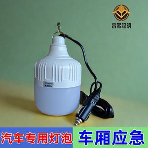 12V24V点烟器插头车载照明灯LED灯泡汽车室照明夜市摆摊灯管带线