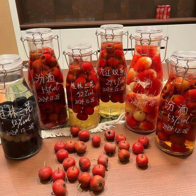 杨梅酒瓶果酒水果自酿空瓶手提带盖密封罐食品级玻璃家用泡酒专用,厨房/烹饪用具,密封罐,淘宝优惠券,粉丝福利购,淘宝优惠卷