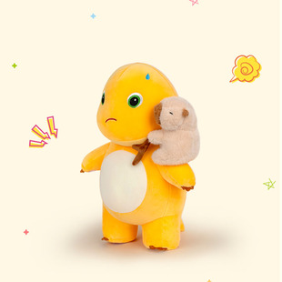正版卡皮巴拉小奶龙公仔毛绒玩具可爱恐龙玩偶儿童抱枕女生日礼物