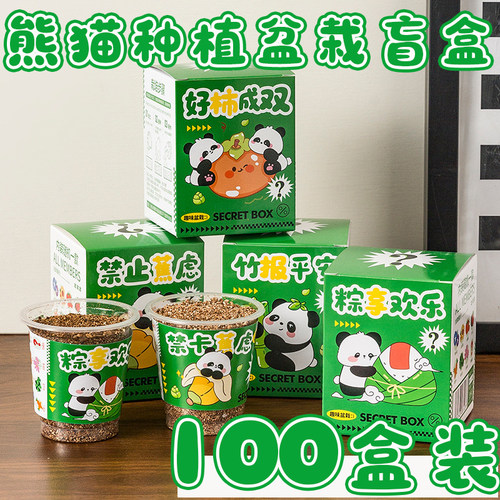 开学礼物创意种植趣味熊猫盲盒儿童学生奖励幼儿园生日分享小礼品