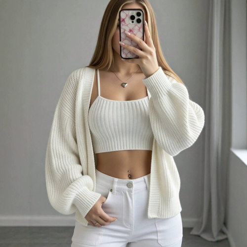V-neck plus size women's cardigan top v领大码女士开衫上衣