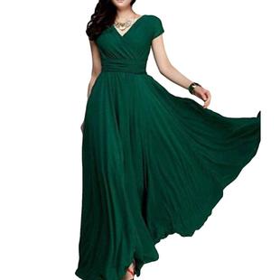 Slit Sexy Party Casual RobeV领短袖 Neck Dress 收腰连衣裙