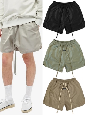 Reflective Hip Hop Drawstring Couple Shorts反光抽绳情侣短裤
