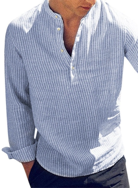 stand collar shirt men's plus size 5XL立领衬衫男装加大码 5XL