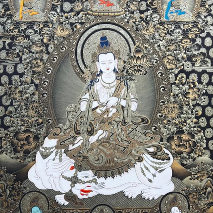 普贤菩萨唐卡 电子图片装饰喷绘临摹素材