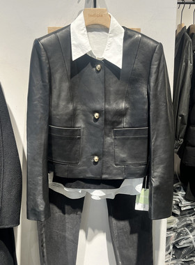 Indicia5C309PY433专柜正品标记女装气质皮衣时尚外套吊牌价3289